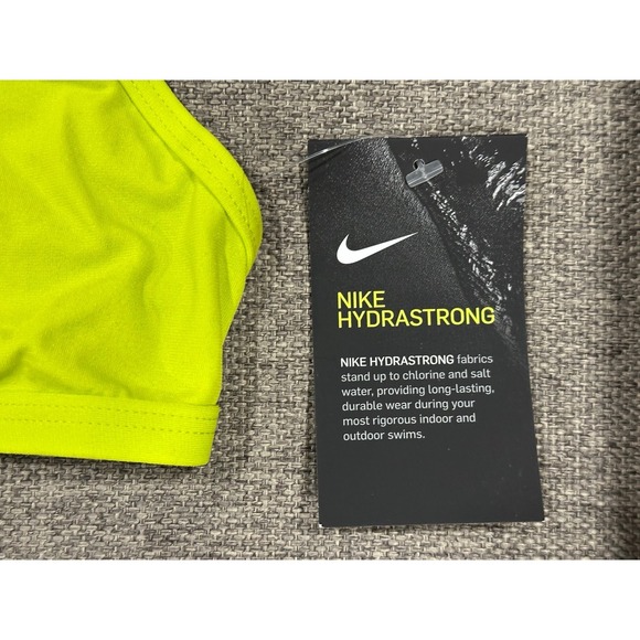 Woman's Nike HYDRASTRONG bikini swimsuit top yellow medium New with Tags - Picture 2 of 5